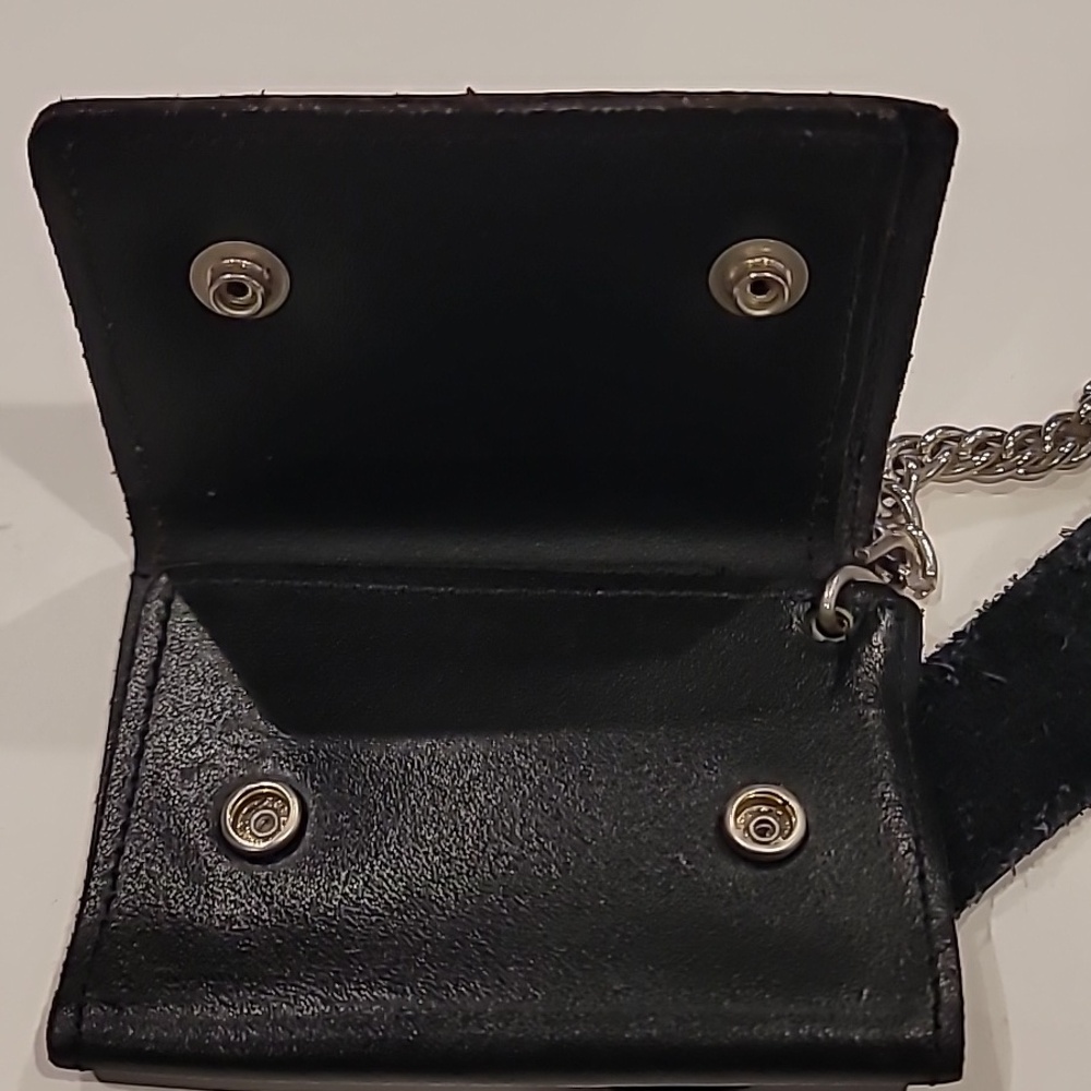 Harley Davidson Mens Motorcycle Snap Wallet With Chain Belt Loop Hook Black - Picture 8 of 8